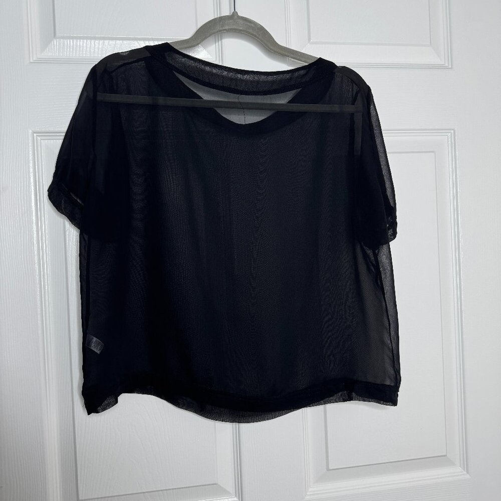 Black Sheer American Apparel Chiffon Tee